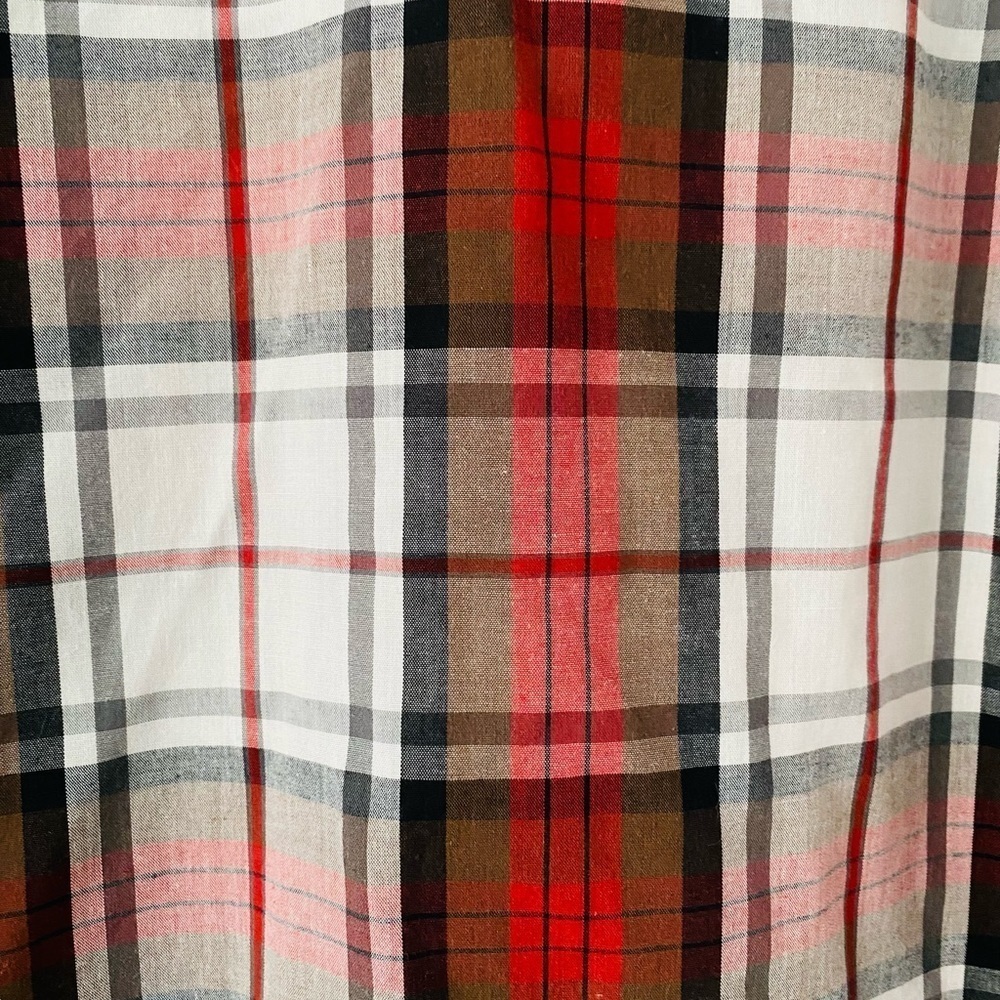 Rustler X-Long Tails Western Pearl Snap Red Plaid Short Sleeve Shirt Mens Large - Picture 6 of 10